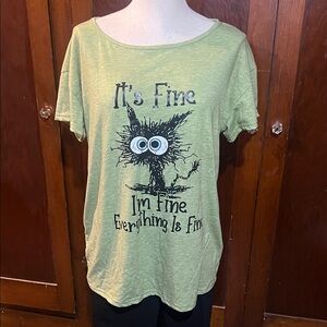 Light Green Graphic Tee with Fun Design
